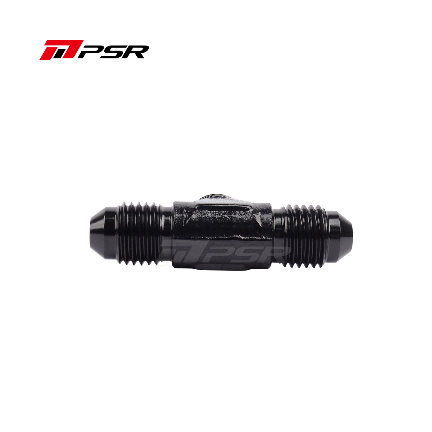 PSR 4AN Male Flare Tee Fitting — Black Aluminium