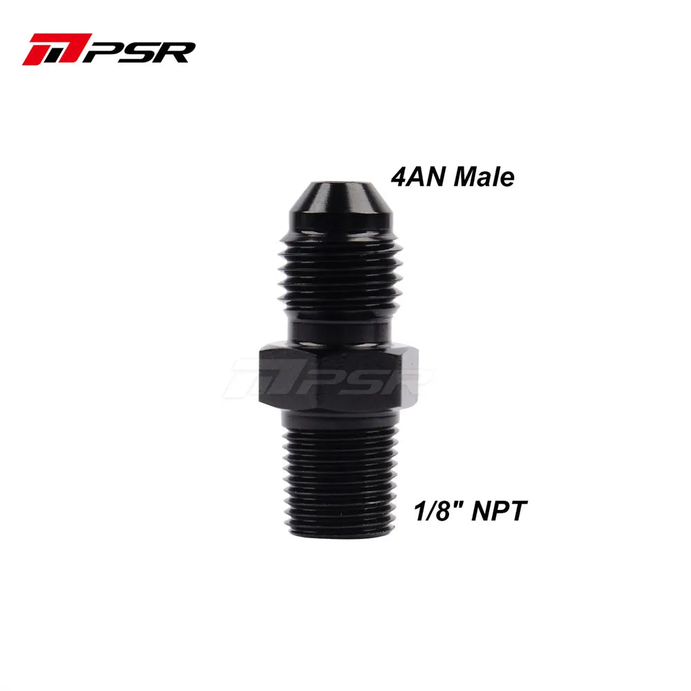 PSR 4AN Male → 1/8 NPT Straight Adapter (Black Aluminium)