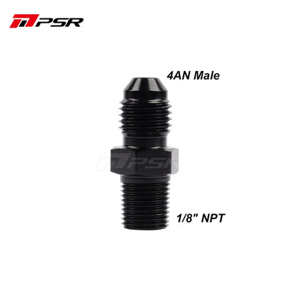 PSR Fitting 4AN Male to 1/8″ NPT Straight Fitting Adapter Aluminum Black – view 3