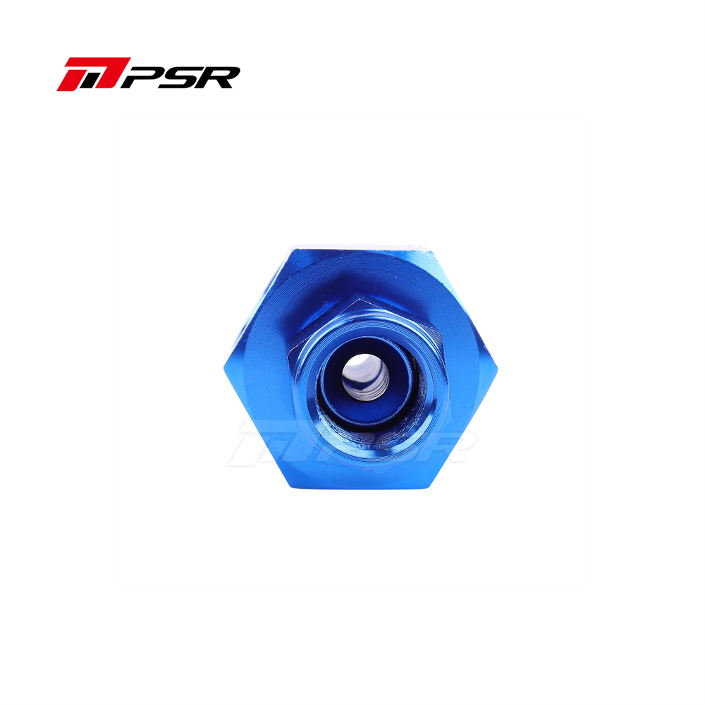 PSR 4AN Male → Female Adapter with 1/8 NPT Port — Blue Aluminium