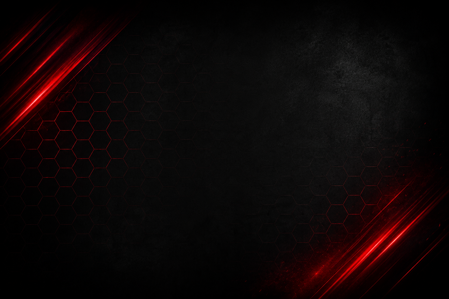Dark background with red hexagonal pattern and light streaks